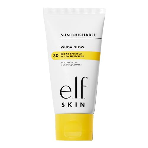 e.l.f. SKIN Suntouchable Whoa Glow SPF 30, Sunscreen & Makeup Primer For A Glowy Finish, Made With Hyaluronic Acid, Vegan & Cruelty-Free, Packaging May Vary, Sunbeam | Amazon (US)
