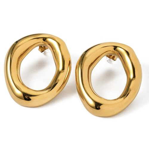 House Of Hunter Gold Chunky Open Circle Vintage Statement Earrings | Amazon (US)