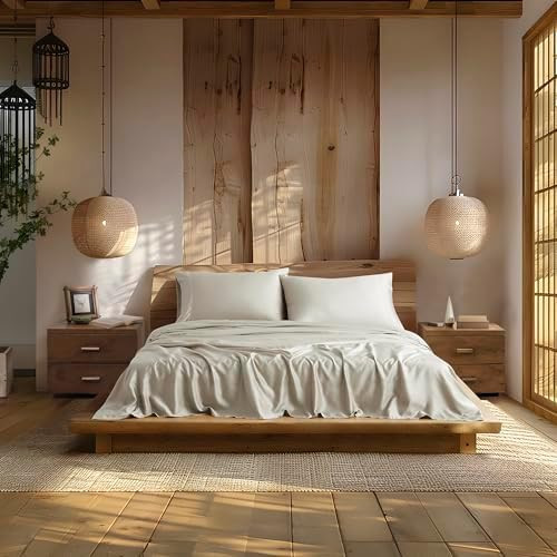 Linen Closet 500 Threadcount Tencel Lyocell 4-Piece Sheet Set, Queen, Tan | Amazon (US)