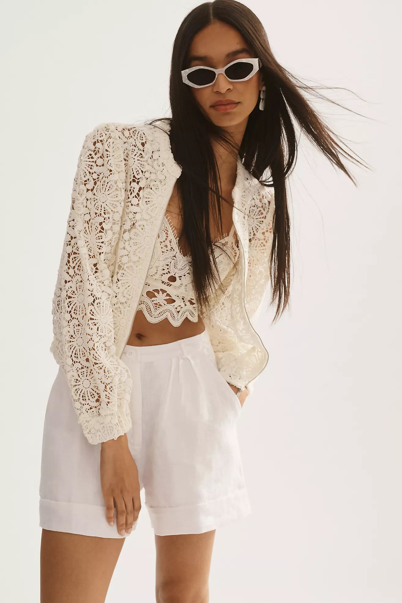 By Anthropologie Lace Bomber Jacket | Anthropologie (US)