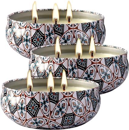 Topmeg YUCH Citronella Candles Set 3, 13.5 oz Each Scented Candle Natural Soy Wax, Outdoor and In... | Amazon (US)