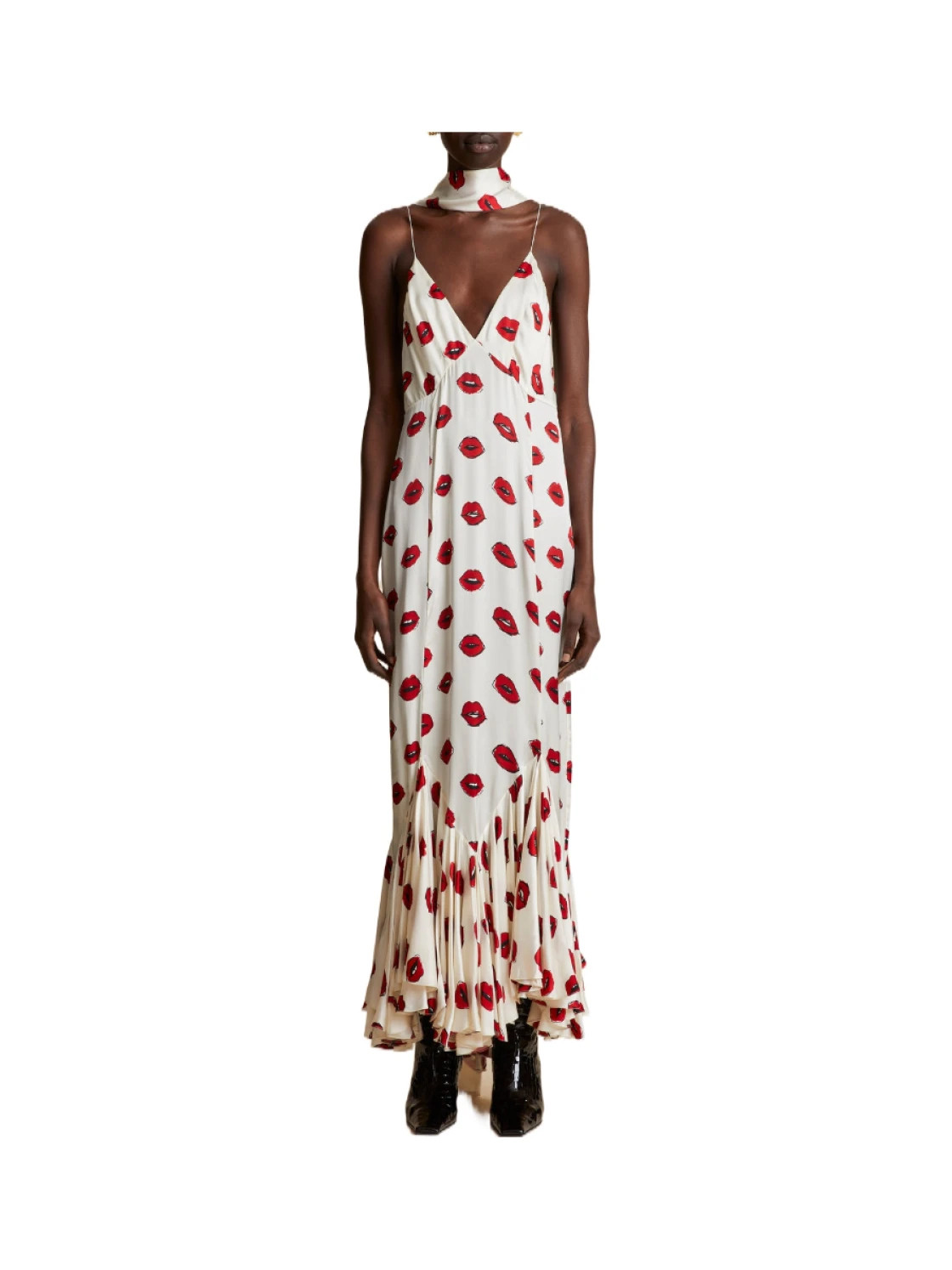 Khaite V-Neck Sleeveless Dress | Senser US