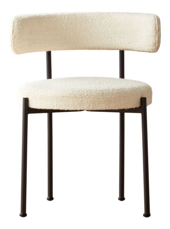 Inesse Boucle Ivory Modern Dining Chair + Reviews | CB2 | CB2