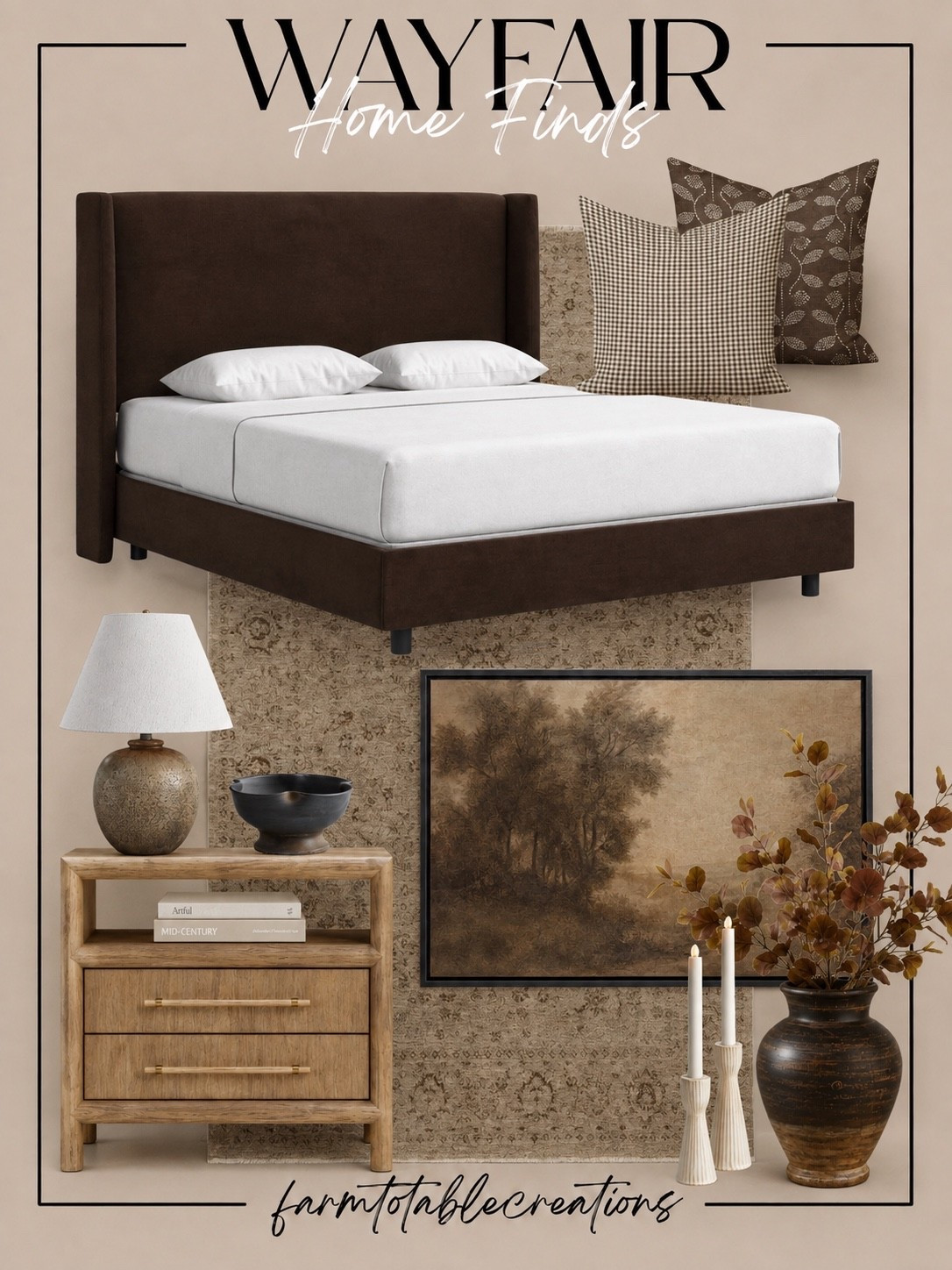 Wayfair Home Finds 🤎

A cozy bedroom refresh starts with the right pieces, and these Wayfair finds are SO good. Warm wood tones, rich chocolate brown, vintage-inspired patterns, cozy textiles, and those little finishing touches that make a space feel collected and inviting.

From the statement bed and nightstand to the rug, pillows, artwork, lighting, and decor, I love how easily these pieces can work together to create a warm, layered look for fall and beyond.

Shop all of my Wayfair home finds linked here! 🍂🤎

#Wayfair #WayfairFinds #HomeFinds #BedroomDecor #CozyHome #FallHome #HomeDecor #BedroomInspo #NeutralHome #LTKHome

#LTKSeasonal #LTKHome #LTKSaleAlert