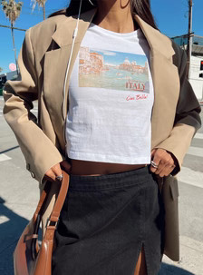 Italy Love Tee Ivory | Princess Polly US