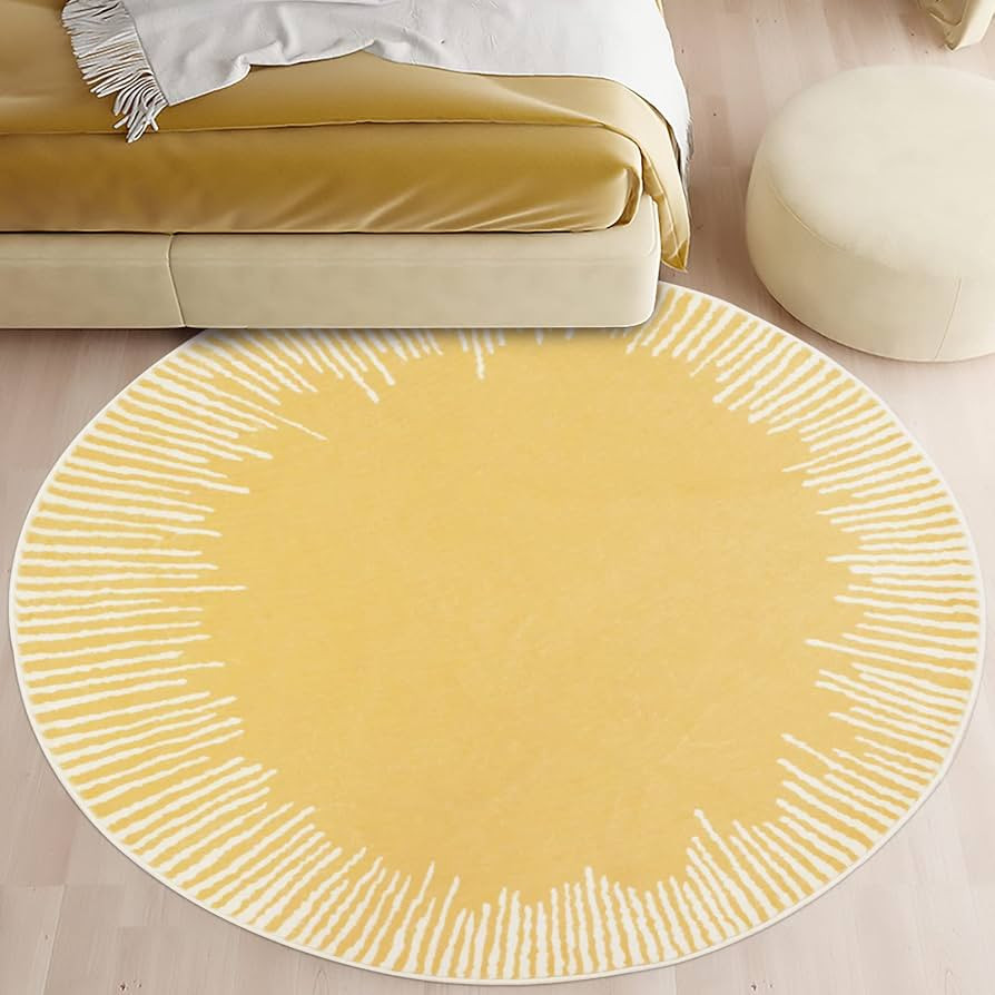 Modern Area Rug - Abstract Geometric Design, 4ft Round, Nonslip, Washable, Suitable for Bedroom, ... | Amazon (US)