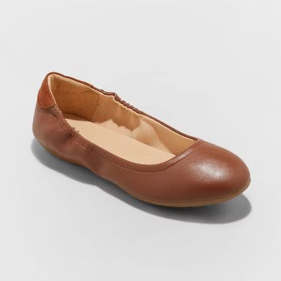 Women&#39;s Meredith Ballet Flats - A New Day&#8482; Cognac 9 | Target