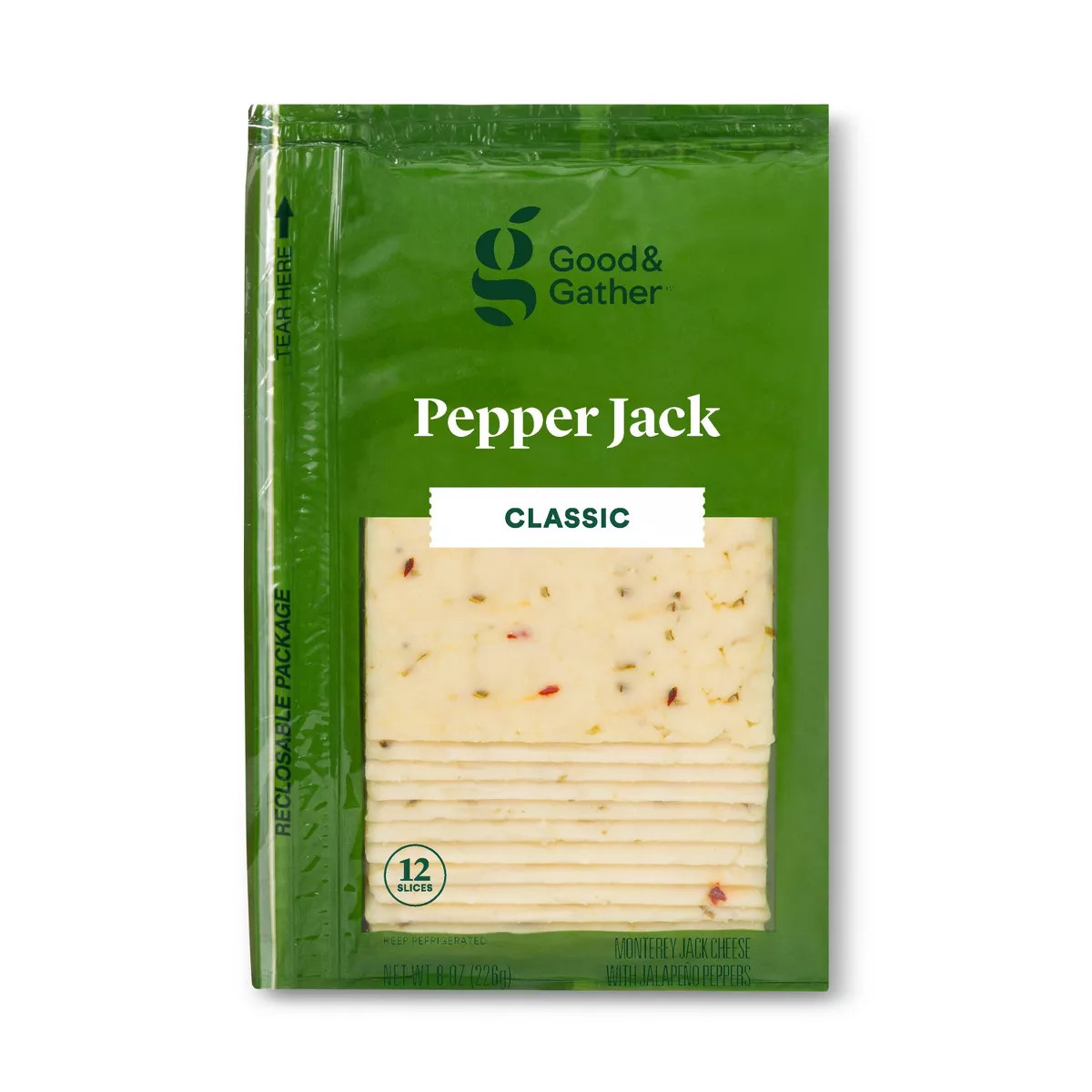 Pepper Jack Deli Sliced Cheese - 8oz/12 slices - Good & Gather™ | Target