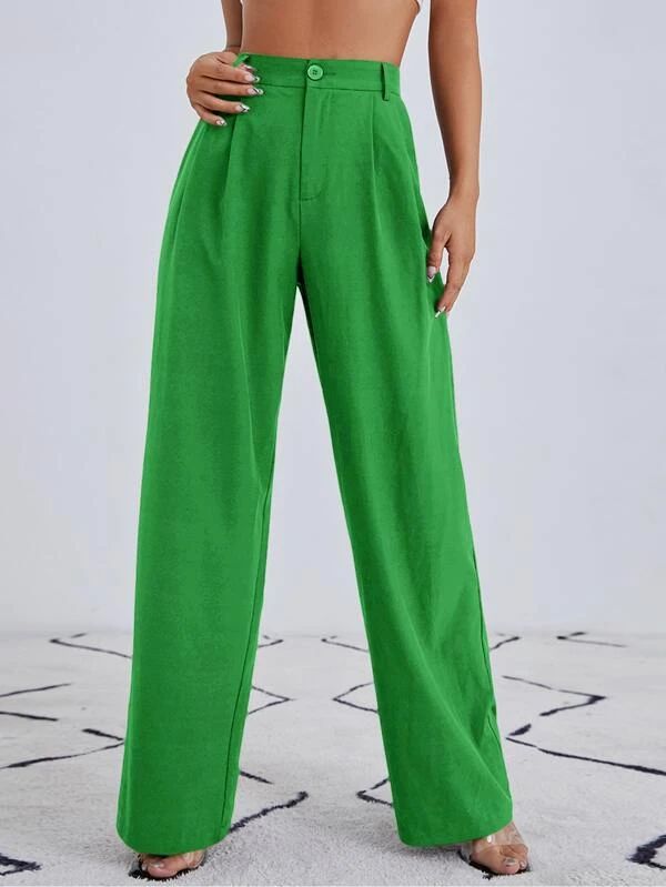 SHEIN Solid Zip Up Wide Leg Pants
   
      SKU: sw2109038848108435
          
          (1000+ R... | SHEIN