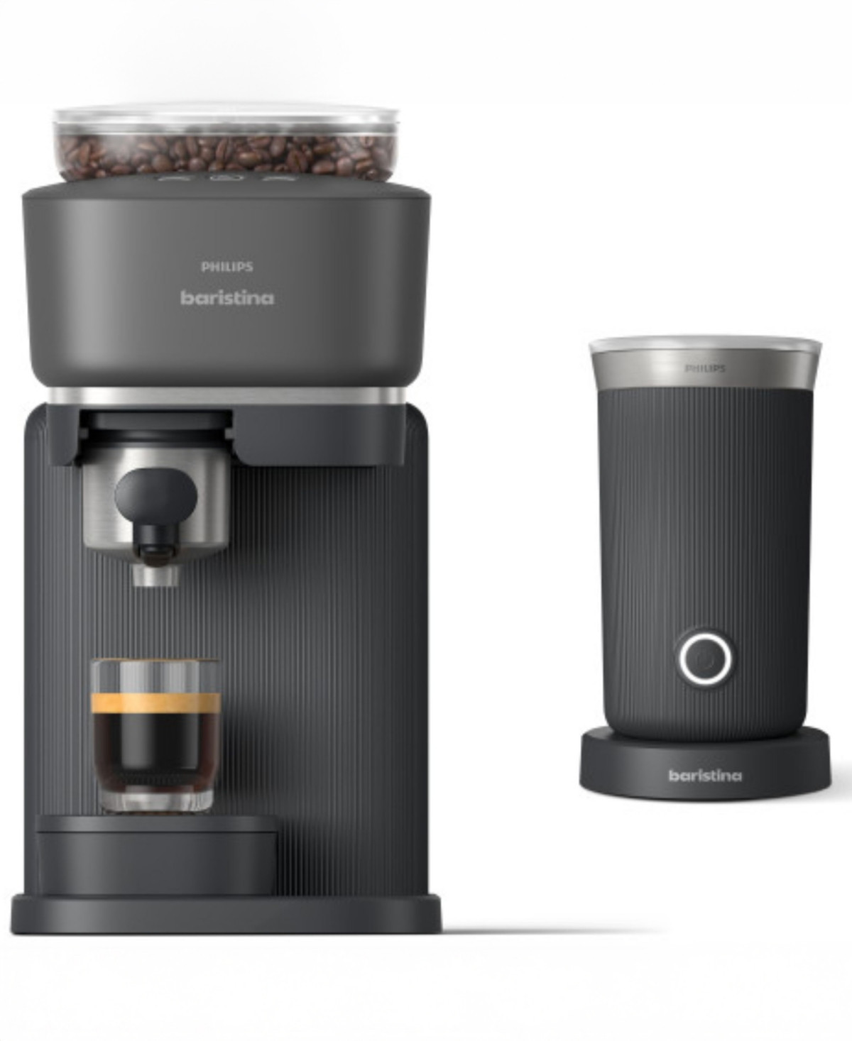 Philips Baristina Automatic Espresso Machine and Milk Frother Bundle - Black | Macy's