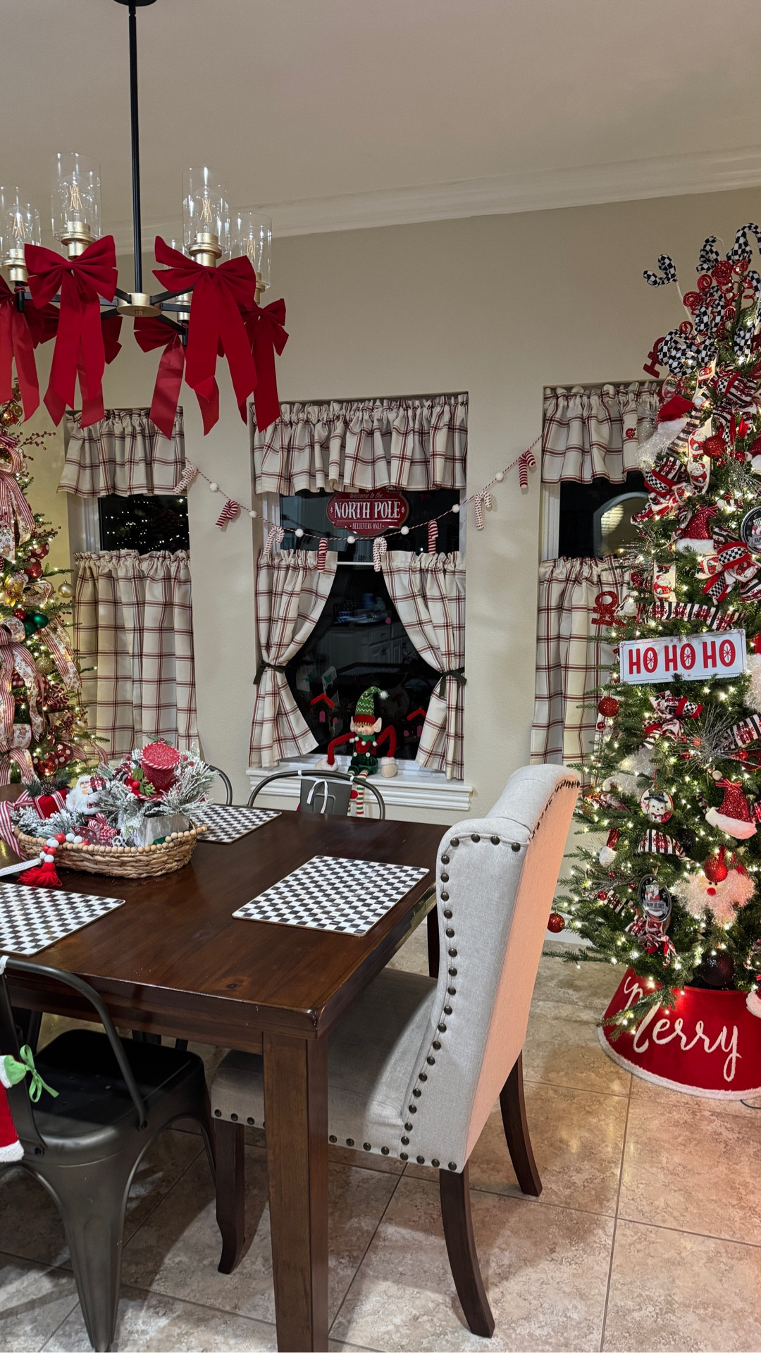 ✨ Cozy Christmas mornings start right here! ☕🎄
I added festive café curtains and tied red velvet bows to the chandelier for a warm, nostalgic touch. This little nook feels straight out of the North Pole—perfect for cocoa dates, gift wrapping, or breakfast by the tree. ❤️

#ChristmasDecor #HolidayHome #BreakfastNookDecor #CozyChristmasVibes #HomeDecorInspo #ChristmasKitchen #FestiveHome #ChristmasDecorIdeas #PlaidCurtains #ChandelierDecor #ChristmasTablescape
 

#LTKHoliday #LTKSeasonal #LTKHoliday #LTKHome