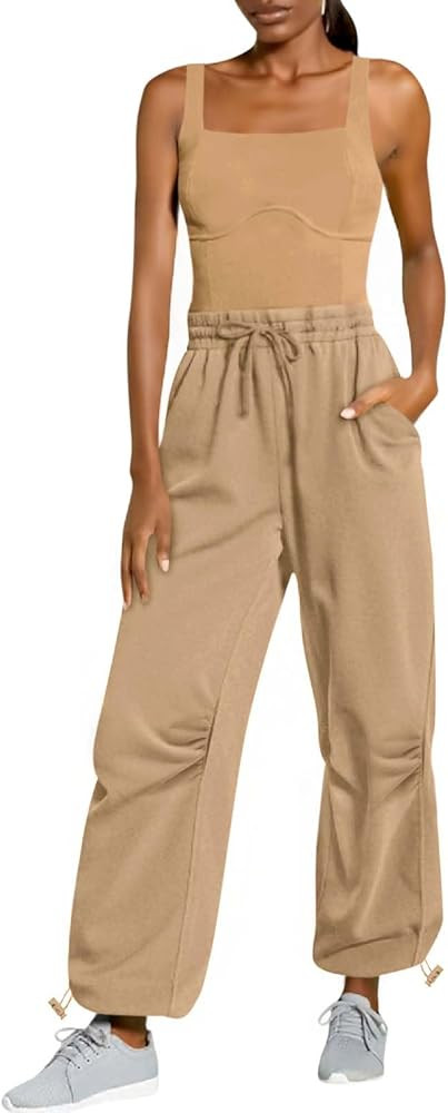 Cicy Bell Womens Summer Sleeveless Jumpsuits Casual Jogger Pants Long Rompers Workout One Piece O... | Amazon (US)