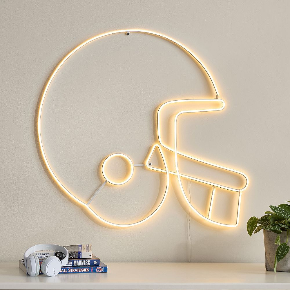 Football Helmet Neon Wall Light | Pottery Barn Teen