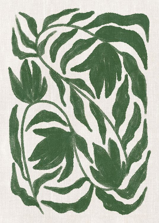 Green Botanical on Linen Poster | Desenio