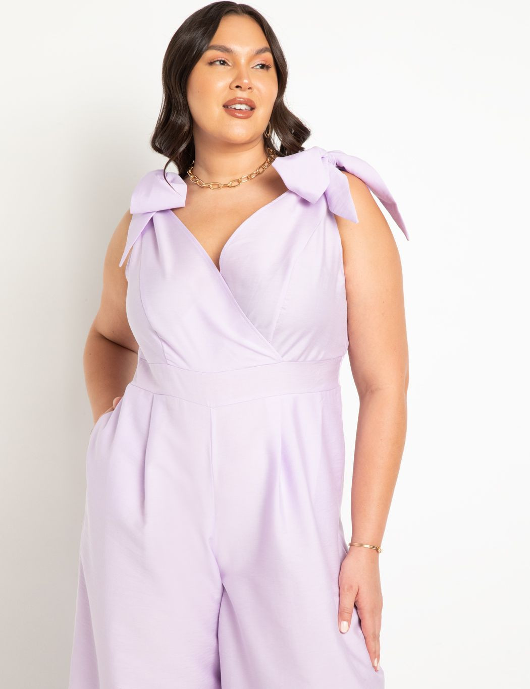 Tie Strap Wide Leg Jumpsuit | Eloquii