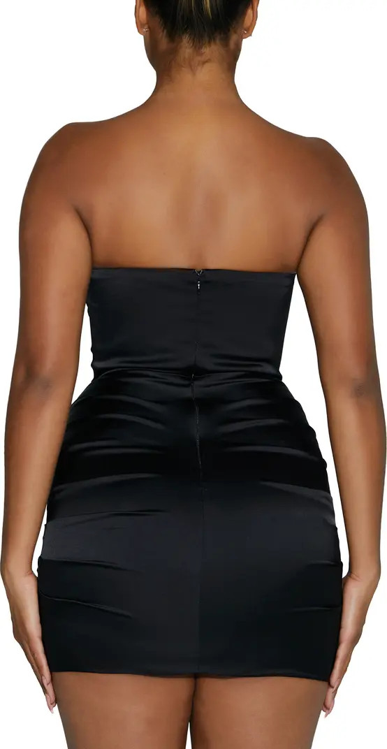 Floss & Gloss Ruched Strapless Satin Tube Dress | Nordstrom