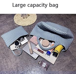 Fashion Woven Bag Shopper Bag Travel Handbags and Purses Women Tote Bag Large Capacity Shoulder B... | Amazon (US)