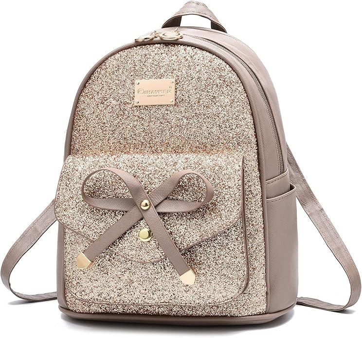 Girls Cute Sequin Mini Backpack for Girls Small Bowknot Leather Purse Fashion Backpack Purse for ... | Amazon (US)