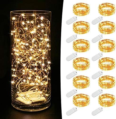MUMUXI Fairy Lights Battery Operated [12 Pack], 7.2ft 20 LED Battery Operated String Lights | Wat... | Amazon (US)