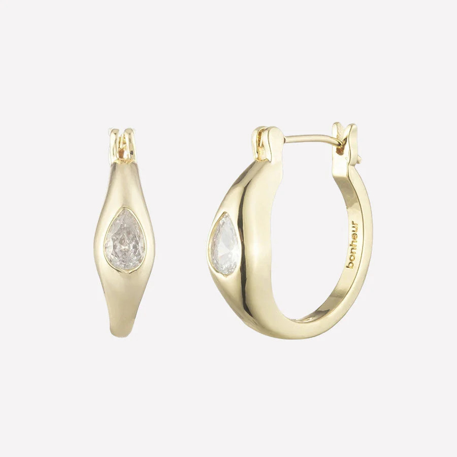 Babette Crystal Hoop Earrings | BONHEUR JEWELRY