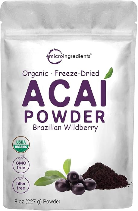 Organic Acai Powder, 8oz | 100% Natural Fruit Powder | Freeze-Dried Brazilian Wildberry Source | ... | Amazon (US)