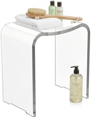 WAHFAY Acrylic Shower Bench, Clear Shower Chair for Inside Shower, Modern Waterproof Bath Seat wi... | Amazon (US)