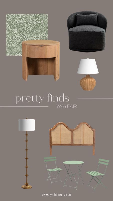 Pretty Wayfair finds including table lamps, headboard, accent chair, wallpaper, end tables, and outdoor furniture!

#LTKhome