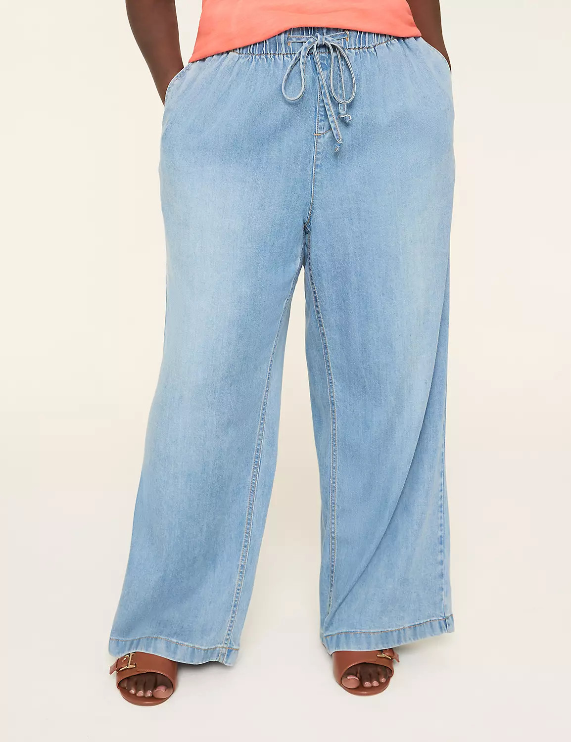 Pull-On Fit Lightweight Denim Relaxed Straight Jean | Lane Bryant (US)