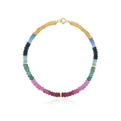 The Lovery Fine Jewelry Rainbow Gemstone Bead Bracelet in Rainbow Gemstones at Nordstrom, Size 7.5 | Nordstrom
