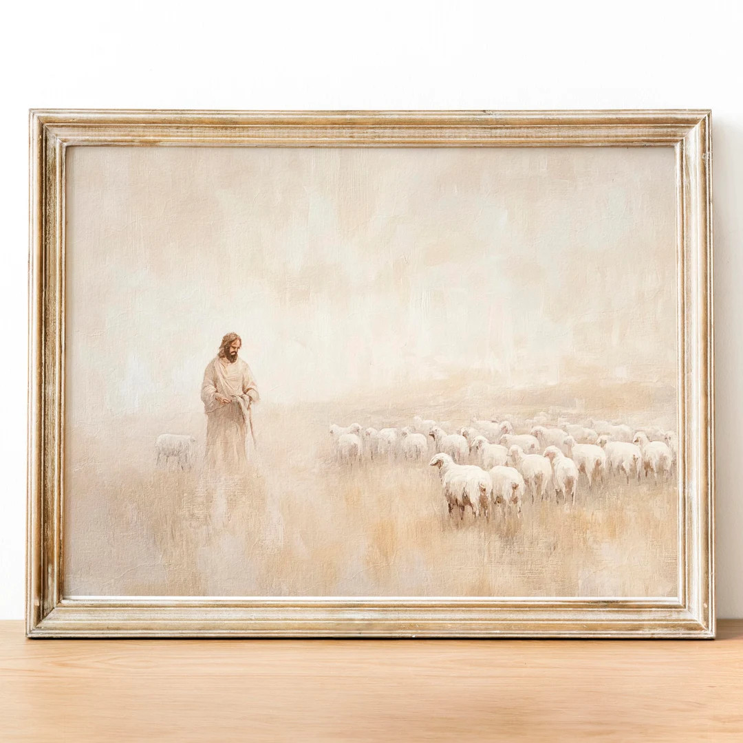 Faithful Shepherd, Christian Wall Art, Jesus With the Lamb, Jesus Wall Art, LDS Art, Bible Painti... | Etsy (US)