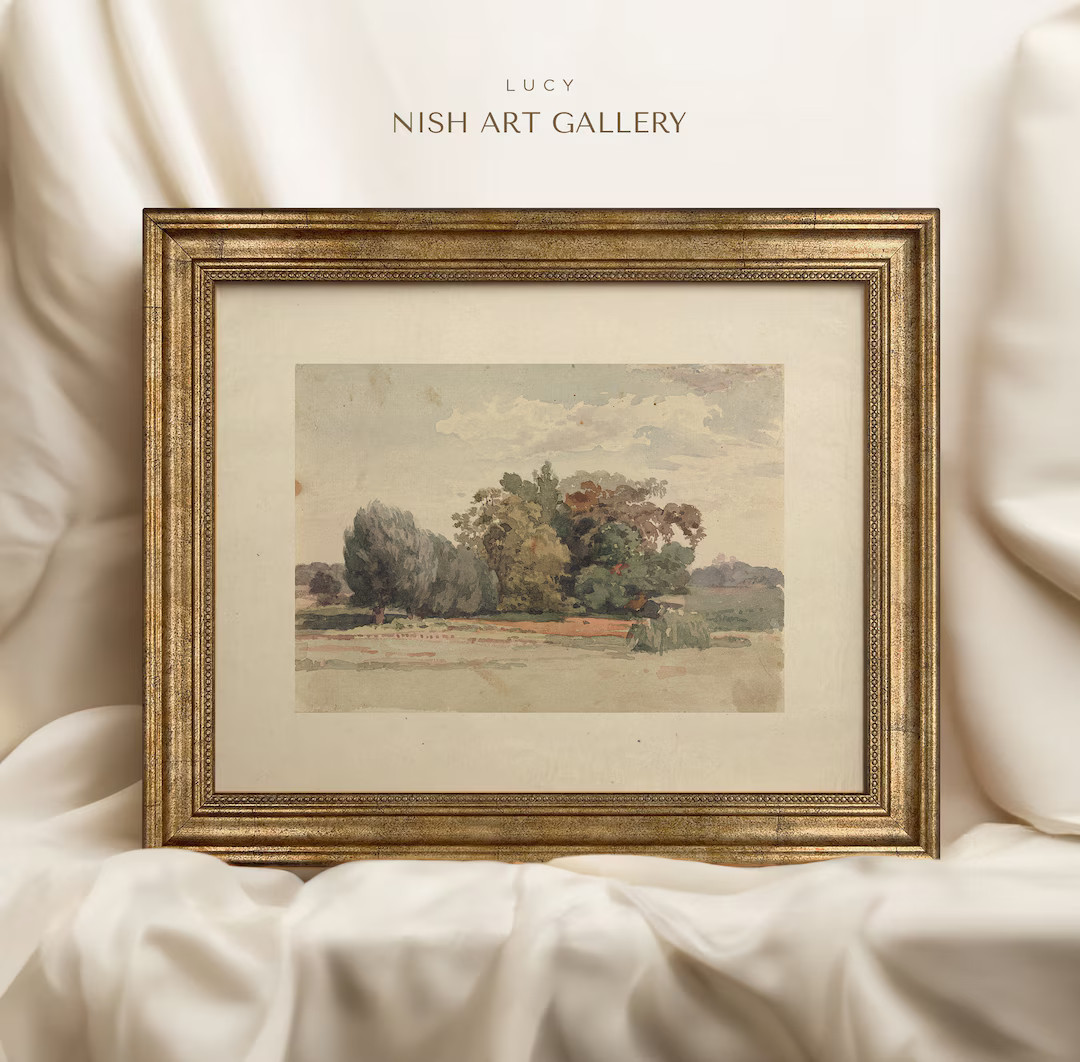 Vintage Landscape Print in Ornate Gold Frame: Antique Replica Art #214 - Etsy | Etsy (US)