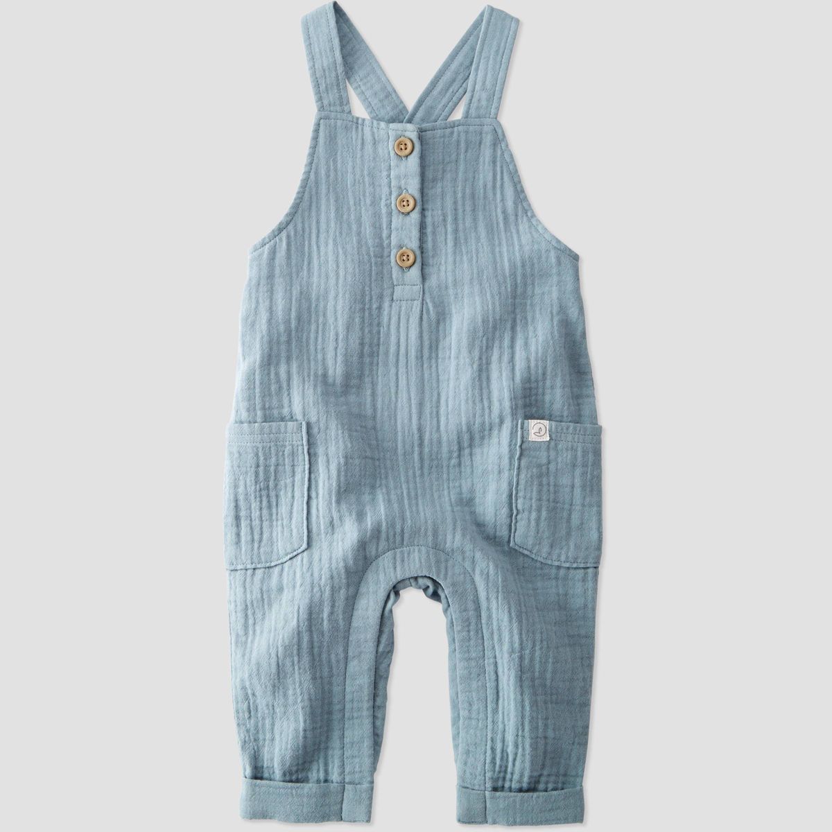little Planet By Carter's Baby Creek Gauze Overalls - Blue | Target
