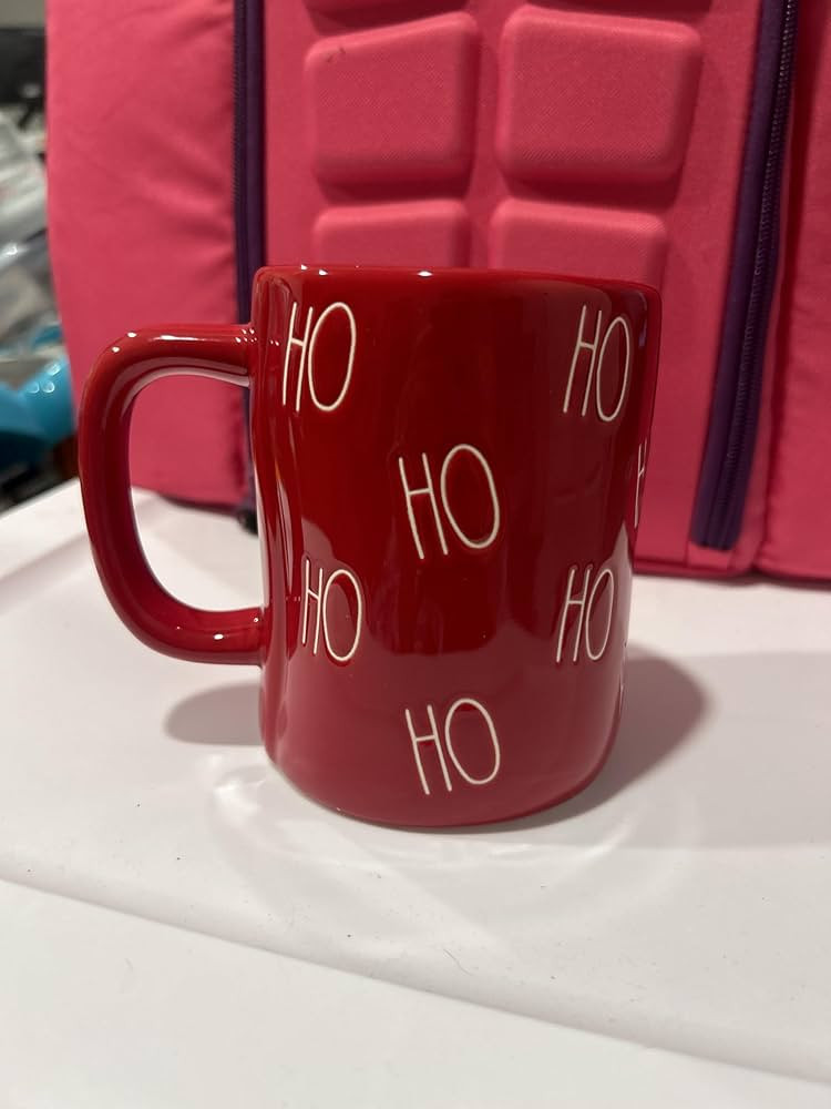 Rae Dunn HO HO HO Mug red ceramic Christmas themed | Amazon (US)
