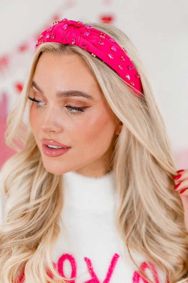 Hot Pink Rhinestone Headband | Pink Lily