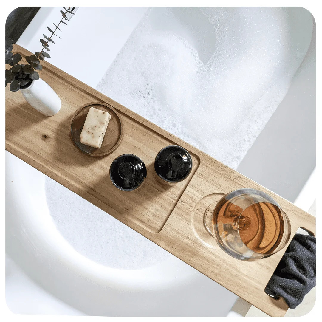 Zeek Natural Solid Wood Bathtub Tray Caddy ZBC3409 | Walmart (US)