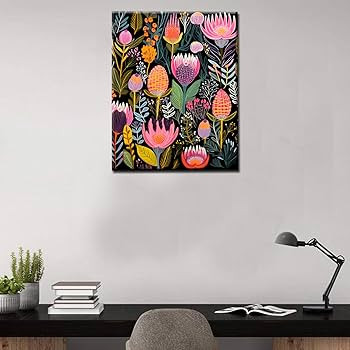 Assortment of Flowers and Plants Oil Painting Paint by Number Kits 16 x 20 inch Canvas Colorful F... | Amazon (US)