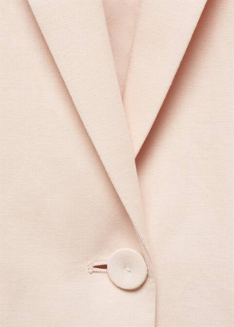 Linen blazer with buttoned cuffs -  Women | Mango USA | MANGO (US)