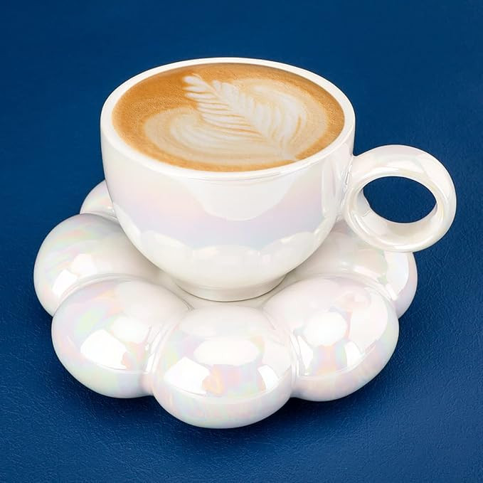 Fseoot Ceramic Coffee Mug with Sunflower Coaster Coffee Spoons 6.7 oz/200 ml Cute Creative Coffee... | Amazon (US)