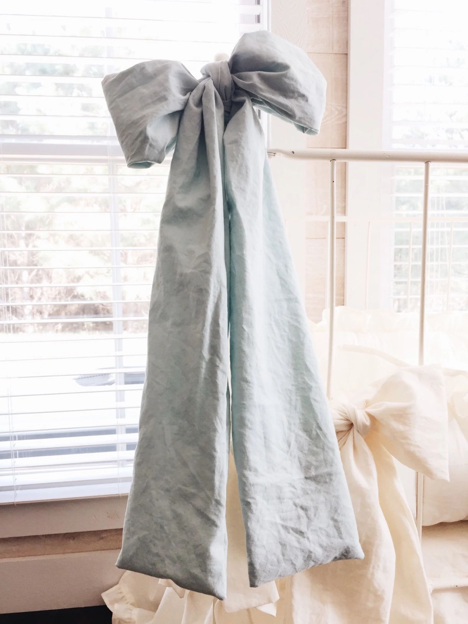 Mist Large Crib Bow, Hospital Door Hanger, Nursery Decor, Curtain Tie Backs | Etsy (US)
