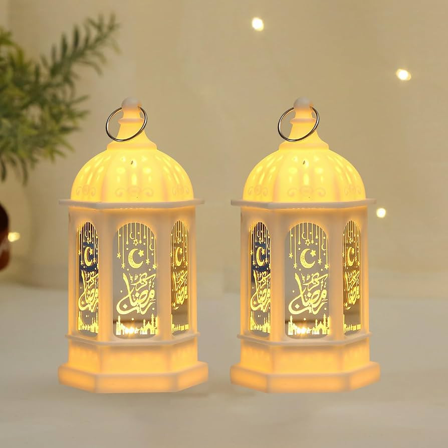 Mini Ramadan Candle Lantern Decorations for Centerpiece, Moroccan Style LED Eid Hanging Lantern D... | Amazon (UK)
