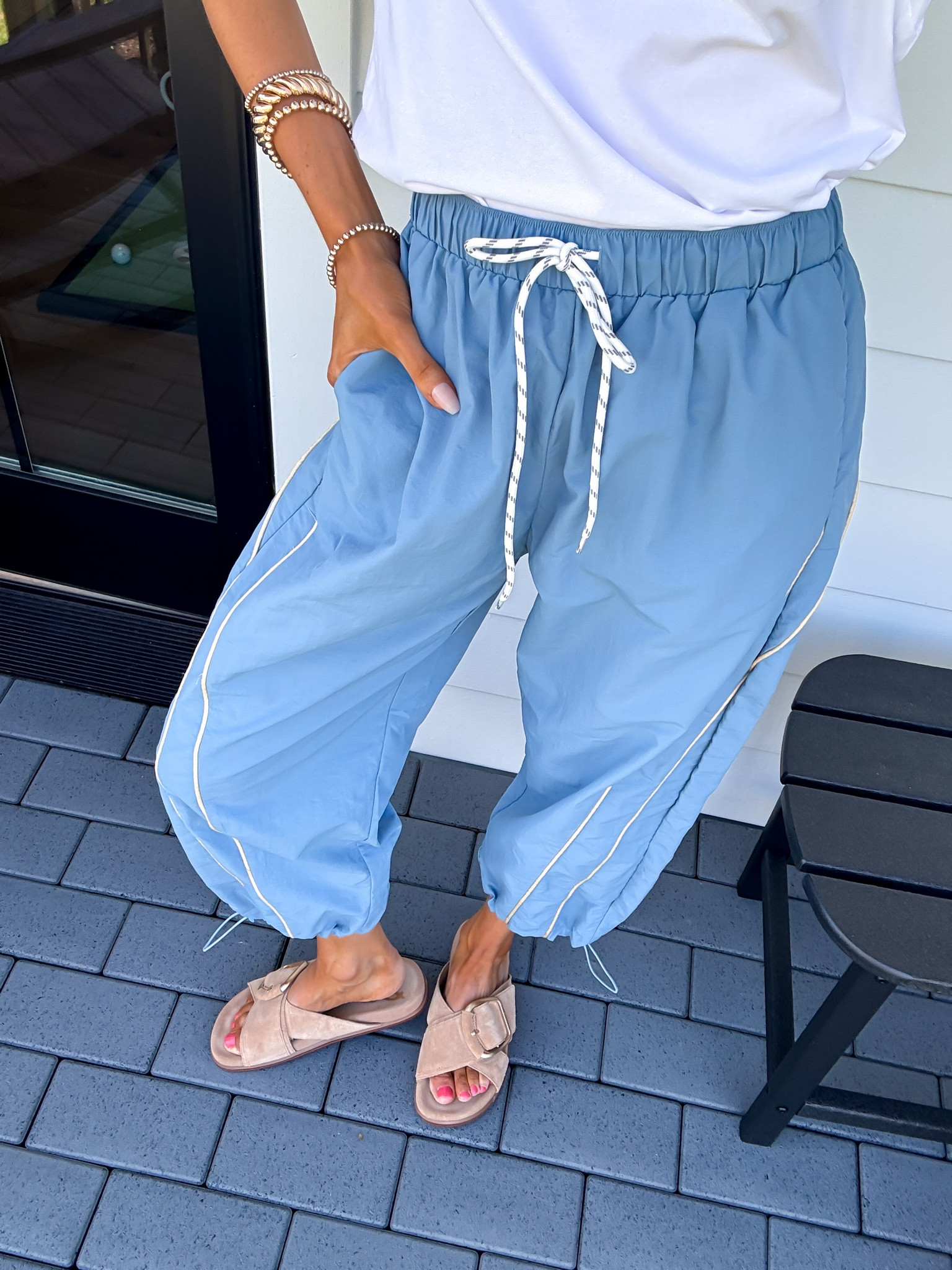 Wearing small track pants and small tshirt 

#LTKootd #LTKmomlife #LTKselfcare