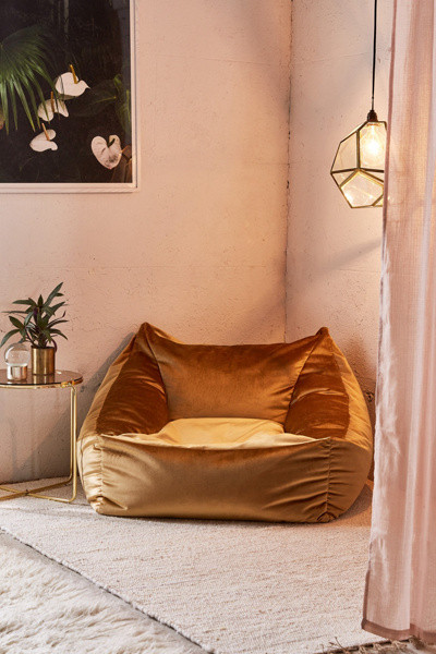 Cooper Velvet Lounge Chair | Urban Outfitters (US and RoW)