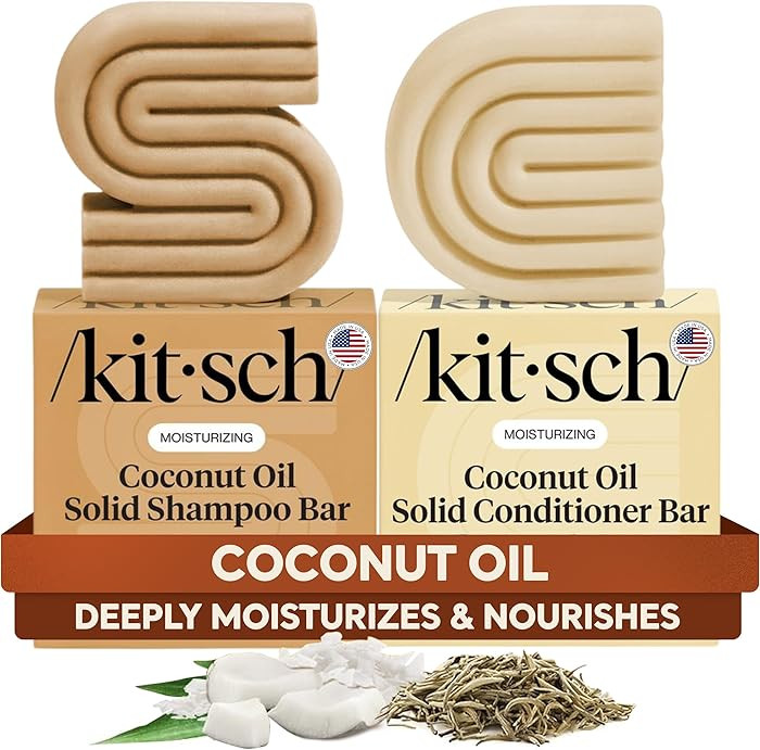 Kitsch Coconut Oil Shampoo and Conditioner Set – Deep Moisturizing Shampoo and Conditioner Bar ... | Amazon (US)