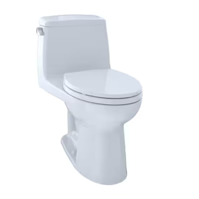 TOTO Ultramax Cotton White Elongated Chair Height 1-Piece Soft Close Toilet 12-in Rough-In 1.6-GP... | Lowe's