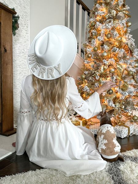 Very Merry!

Christmas outfit, dog sweater, white dress, Christmas hat, wide brim felt hat, Shein, Judith March

#LTKSeasonal #LTKHoliday #LTKstyletip