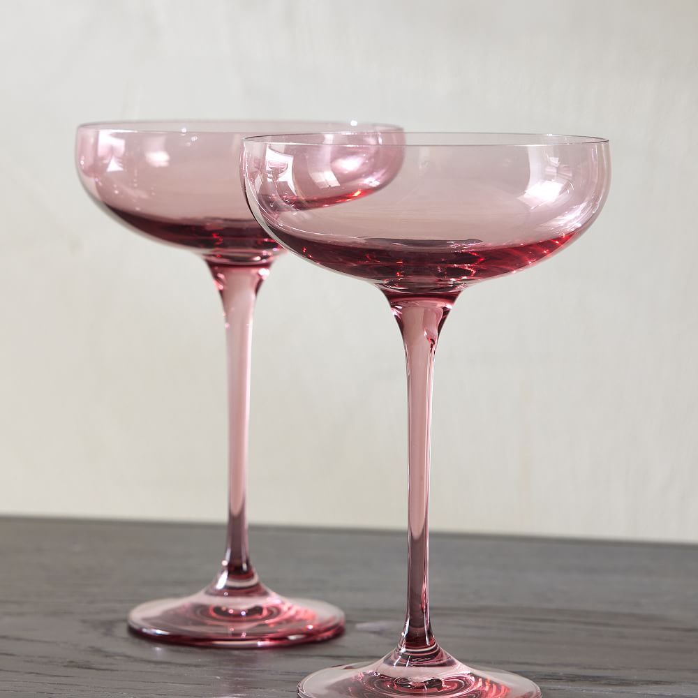 Estelle Colored Glass Champagne Coupe (Set of 6) | West Elm (US)