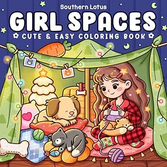 Girl Spaces: Coloring Book for Adults and Teens Featuring Cozy Moments and Girly Things, Cute Dra... | Amazon (US)