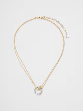 Mixed Metal Interlock Necklace | Banana Republic Factory