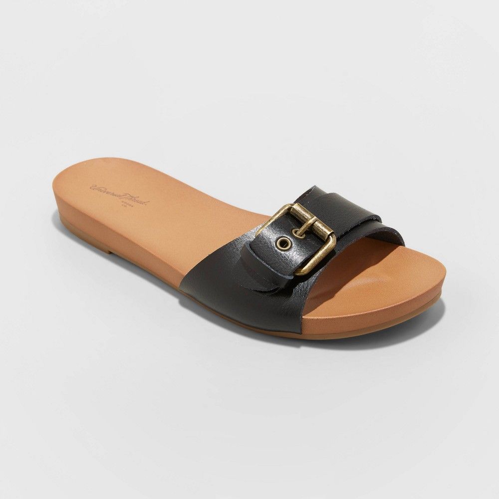 Women's Phoebe Buckle Slide Sandals - Universal Thread Black 7 | Target