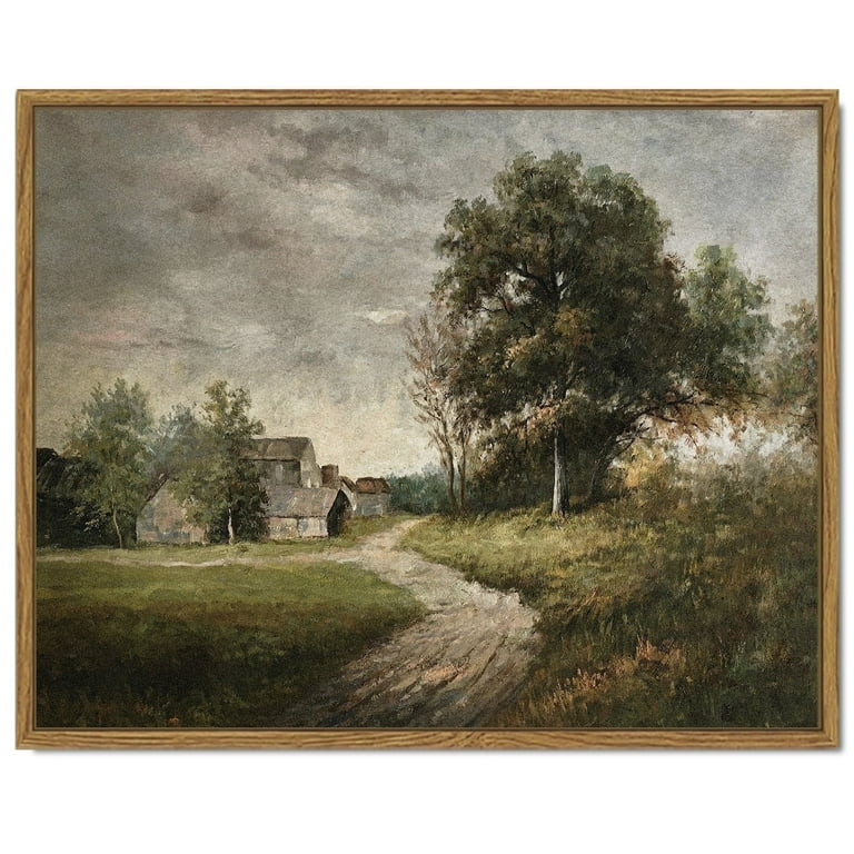 Drsoum Vintage Rustic Canvas Landscape Wall Art Classical Painting Countryside Room Decor - 11x14... | Walmart (US)
